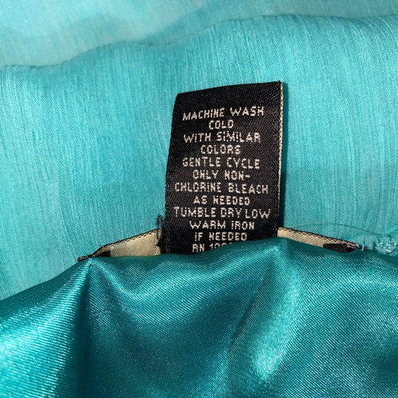 Lane Bryant 22/24 Plus Size Teal Dress Blouse with Elastic Waist - Picture 7 of 9